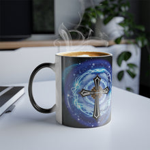 Load image into Gallery viewer, New! Lightning & Clouds Cross - Color Morphing Mug, 11oz