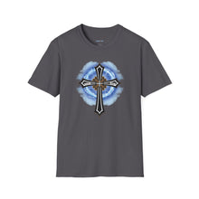 Load image into Gallery viewer, Lightning & Clouds Cross - Unisex Softstyle T-Shirt