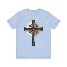Load image into Gallery viewer, Golden & Black "Jesus is King" Cross - Unisex Short Sleeve T-Shirt