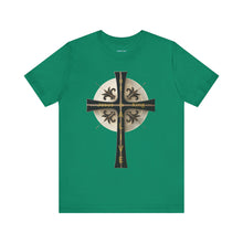 Load image into Gallery viewer, Golden & Black "Jesus is King" Cross - Unisex Short Sleeve T-Shirt