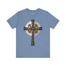 Load image into Gallery viewer, Golden & Black "Jesus is King" Cross - Unisex Short Sleeve T-Shirt
