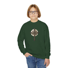 Load image into Gallery viewer, Golden & Black "Jesus is King " Cross - Youth Crewneck Sweatshirt
