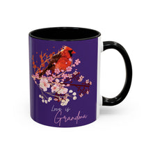 Load image into Gallery viewer, Red Cardinal & Flowers for Grandma - Accent Mug (11, 15oz)