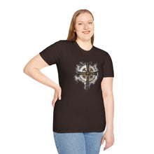 Load image into Gallery viewer, NEW! Golden & Black Cross - Unisex Softstyle T-Shirt