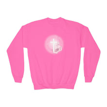 Load image into Gallery viewer, White Dove Cross - Youth Crewneck Sweatshirt
