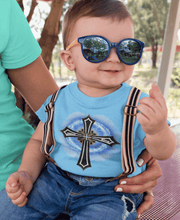 Load image into Gallery viewer, Lightning & Clouds Cross - Baby Jersey Tee