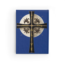 Load image into Gallery viewer, Golden & Black "Jesus is King" Cross - Journal - Blank