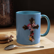 Load image into Gallery viewer, Flower Covered Cross - Accent Coffee Mug (11, 15oz)