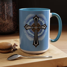 Load image into Gallery viewer, Lightning & Clouds Cross - Accent Coffee Mug (11, 15oz)