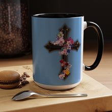 Load image into Gallery viewer, Flower Covered Cross - Accent Coffee Mug (11, 15oz)