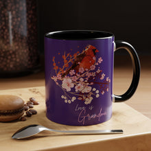 Load image into Gallery viewer, Red Cardinal & Flowers for Grandma - Accent Mug (11, 15oz)