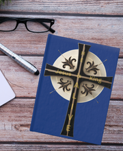 Load image into Gallery viewer, Golden & Black "Jesus is King" Cross - Journal - Blank