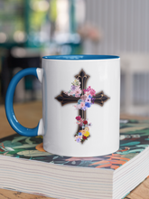 Load image into Gallery viewer, Flower Covered Cross - Accent Coffee Mug (11, 15oz)
