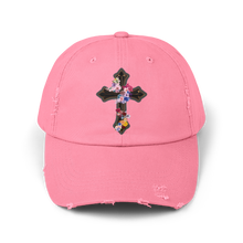 Load image into Gallery viewer, Flower Covered Cross - Cotton Distressed Cap
