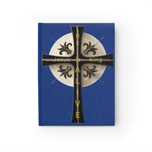 Load image into Gallery viewer, Golden & Black "Jesus is King" Cross - Journal - Blank