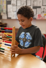 Load image into Gallery viewer, Lightning & Clouds Cross - Kids Heavy Cotton™ Tee
