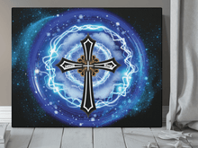 Load image into Gallery viewer, NEW! Lightning & Clouds Cross - Canvas Wall Art