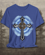 Load image into Gallery viewer, Lightning & Clouds Cross - Mens Graphic T-Shirt