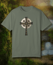 Load image into Gallery viewer, Golden & Black "Jesus is King" Cross - Unisex Garment-Dyed T-Shirt