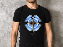 Load image into Gallery viewer, Lightning & Clouds Cross - Unisex Softstyle T-Shirt