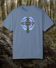 Load image into Gallery viewer, Lightning & Clouds Cross - Unisex Garment-Dyed T-shirt