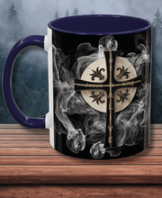 Load image into Gallery viewer, New! Golden & Black "Jesus is King" Cross - Accent Coffee Mug (11, 15oz)