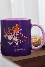Load image into Gallery viewer, Red Cardinal & Flowers for Grandma - Accent Mug (11, 15oz)