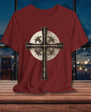 Load image into Gallery viewer, Golden & Black "Jesus is King" Cross - Unisex Short Sleeve T-Shirt