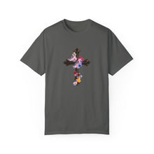 Load image into Gallery viewer, Flower Covered Cross - Unisex Garment-Dyed T-shirt
