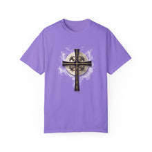 Load image into Gallery viewer, Golden &amp; Black &quot;Jesus is King&quot; Cross - Unisex Garment-Dyed T-shirt
