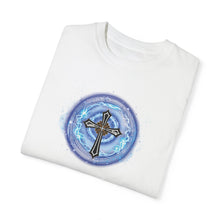 Load image into Gallery viewer, NEW! Lightning &amp; Clouds Cross - Unisex Garment-Dyed T-shirt
