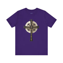 Load image into Gallery viewer, Golden &amp; Black &quot;Jesus is King&quot; Cross - Mens Graphic T-Shirt
