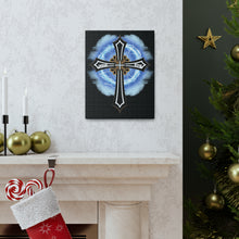 Load image into Gallery viewer, Lightning and Clouds Cross - Canvas Wall Art
