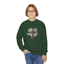 Load image into Gallery viewer, NEW! Golden &amp; Black Cross - Youth Crewneck Sweatshirt
