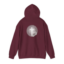 Load image into Gallery viewer, Back Design of White Dove Cross - Unisex Heavy Blend™ Hooded Sweatshirt
