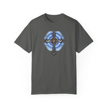 Load image into Gallery viewer, Lightning &amp; Clouds Cross - Unisex Garment-Dyed T-shirt
