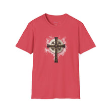 Load image into Gallery viewer, NEW! Golden &amp; Black Cross - Unisex Softstyle T-Shirt
