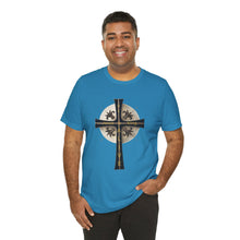 Load image into Gallery viewer, Golden &amp; Black &quot;Jesus is King&quot; Cross - Mens Graphic T-Shirt
