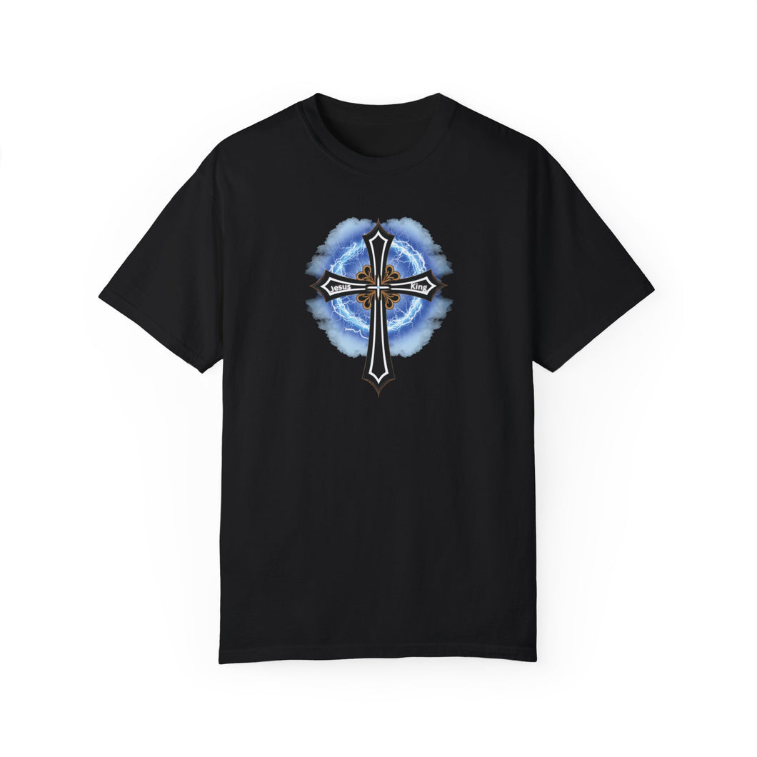 Lightning & Clouds Cross - Unisex Garment-Dyed T-shirt