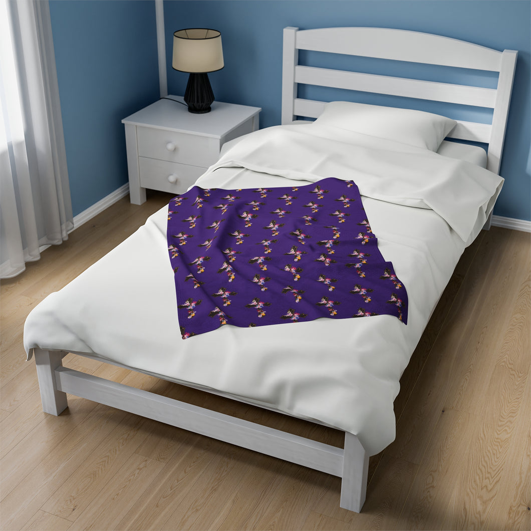Flower Covered Cross - Plush Blanket