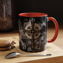 Load image into Gallery viewer, New! Golden &amp; Black &quot;Jesus is King&quot; Cross - Accent Coffee Mug (11, 15oz)
