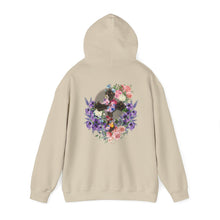 Load image into Gallery viewer, Back Design of NEW! Flower Covered Cross - Unisex Heavy Blend™ Hooded Sweatshirt
