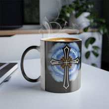 Load image into Gallery viewer, Lightning &amp; Clouds Cross - Color Morphing Mug, 11oz
