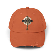 Load image into Gallery viewer, Golden &amp; Black &quot;Jesus is King&quot; Cross - Cotton Distressed Cap
