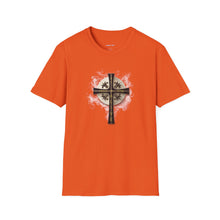Load image into Gallery viewer, NEW! Golden &amp; Black Cross - Unisex Softstyle T-Shirt
