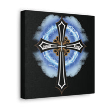 Load image into Gallery viewer, Lightning and Clouds Cross - Canvas Wall Art
