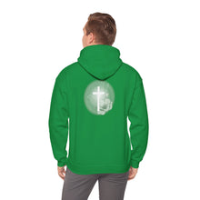 Load image into Gallery viewer, Back Design of White Dove Cross - Unisex Heavy Blend™ Hooded Sweatshirt
