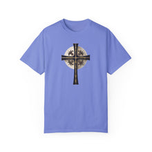 Load image into Gallery viewer, Golden &amp; Black &quot;Jesus is King&quot; Cross - Unisex Garment-Dyed T-Shirt
