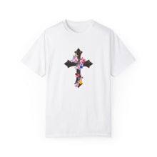 Load image into Gallery viewer, Flower Covered Cross - Unisex Garment-Dyed T-shirt
