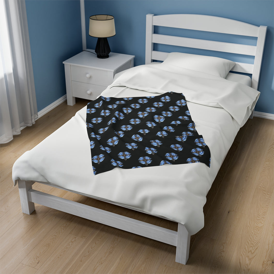 Lightning and Clouds Cross - Plush Blanket